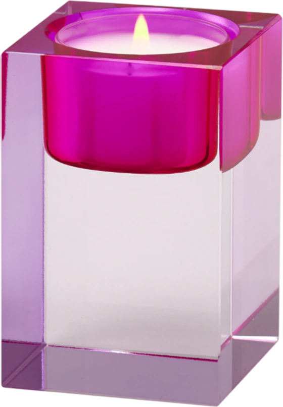 Teelichthalter Kristallglas Pink Rosa Sari – GIFTCOMPANY