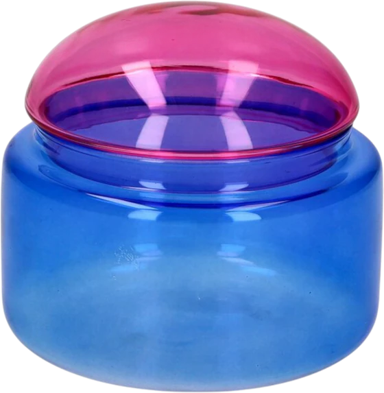 Vorratsdose Glas S pink/blau GIFTCOMPANY – Hitzebeständig