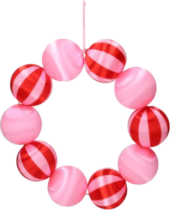 Dekorativer Kugelkranz 30 cm Rosa Rot – Handgefertigt von GIFTCOMPANY