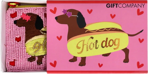 Kleine Kosmetiktasche Hot Dog Rosa XS Baumwolle – GIFTCOMPANY