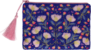 Kosmetiktasche Elodie M Blau Blüten Baumwolle – GIFTCOMPANY