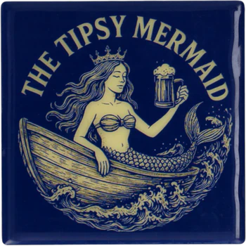 Untersetzer Terracotta Blau GIFTCOMPANY Love Tiles Mermaid