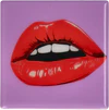 Untersetzer Terrakotta Lila Lippen Pop-Art GIFTCOMPANY