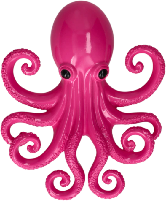 Wanddekoration Oktopus Pink GIFTCOMPANY – Auffälliges Kunstharz Design