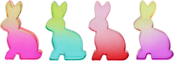 Dekorationsfigur Glas Honey Bunny Hase Neon Set GIFTCOMPANY
