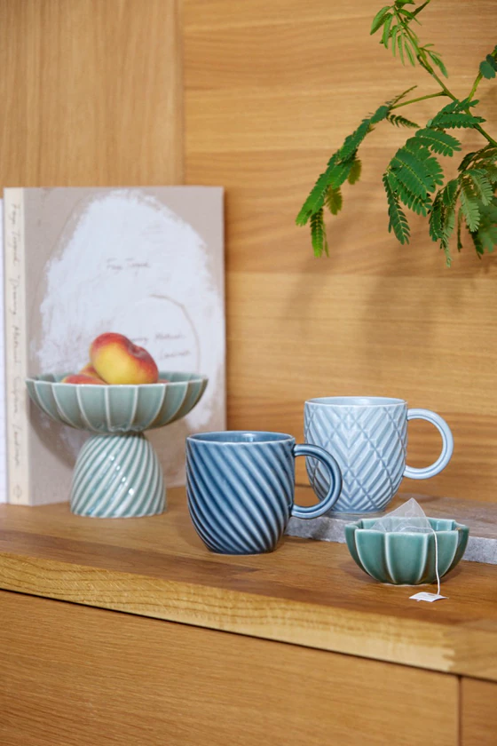 Keramikbecher Dottir Samsurium Bluegrey – Art déco Keramik