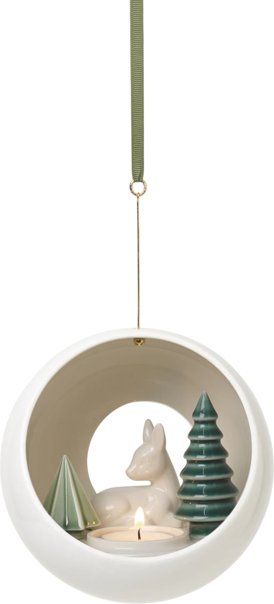 Hängendes Teelichthalter-Dekor Dottir Fawn Porzellan