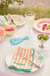 Stoffserviette Rice by Rice Baumwolle Orange Streifen 40x40 cm
