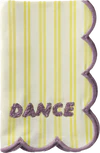 Stoffserviette Rice by Rice Gelb-Lila Baumwolle Handarbeit - Scallop Egde and Tufted Purple DANCE