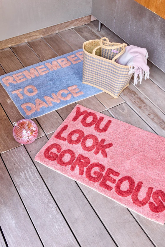 Fußmatte Rice by Rice Blau Baumwolle REMEMBER TO DANCE