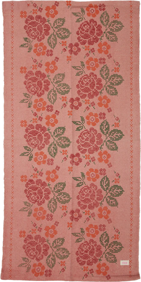 Läufer Baumwolle Häkelrosen Rosa Rice by Rice Unikat