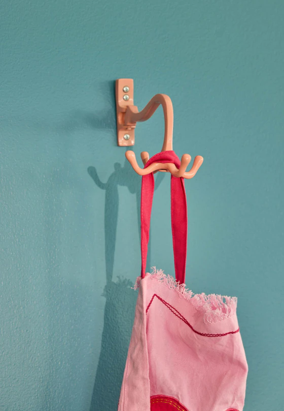 Wandhakenleiste Metall Rice by Rice Lachs 4 Haken Swirl