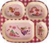 Kinderteller mit Unterteilung Rice by Rice Hero Print Rosa - Pink