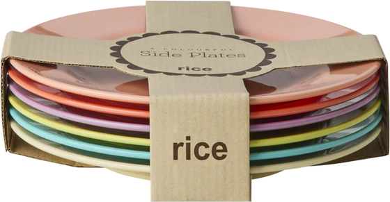 Runde Melamin-Teller 6er-Set Glory Days – Bruchsicher Rice