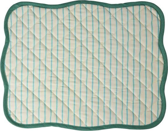 Gestepptes Platzset Rice by Rice Mintgrün Scallop Rand
