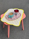 Gestepptes Platzset Rice by Rice Gelbe Streifen Lila Rand