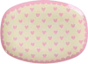 Rechteckiger Melaminteller Rice by Rice Dunkelrosa Herzen - Dark Pink