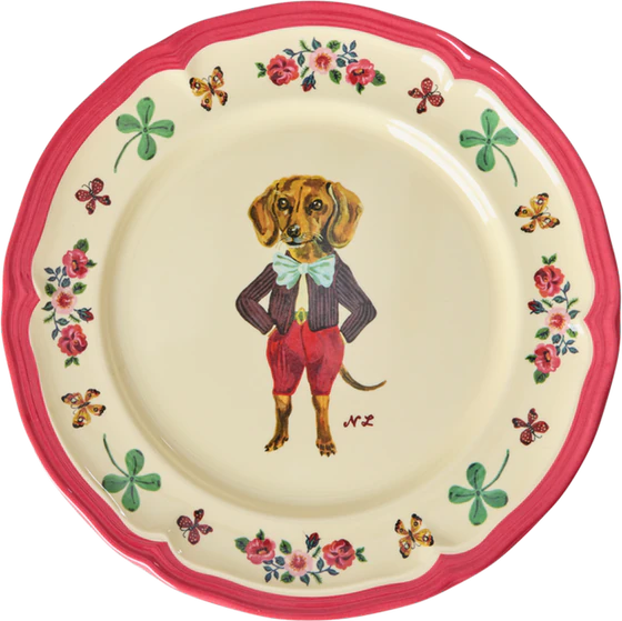 Dessertteller Melamin Rice by Rice Nathalie Lété Rot Vintage