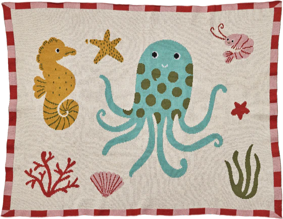 Babydecke Rice by Rice Korallenriff Baumwolle – Weich & Atmungsaktiv