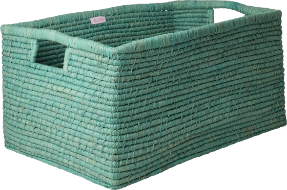 Rechteckiger Aufbewahrungskorb Raffia Grün XL - Rice by Rice