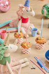 Lange Geburtstagskerzen Rosa Herzmuster Rice by Rice 10er-Pack
