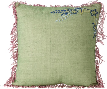 Dekokissen Rice by Rice Soft Green Baumwolle Blumen 40x40
