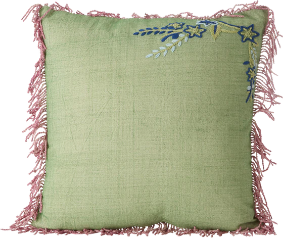 Dekokissen Rice by Rice Soft Green Baumwolle Blumen 40x40