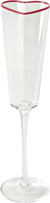 Champagnerglas Herzform 155 ml Rice by Rice roter Rand