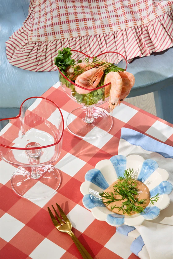 Champagnerschale Glas Herzform 200 ml Rot Rice by Rice