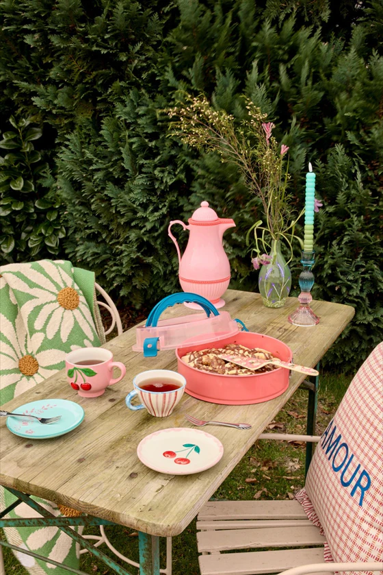 Großer Kerzenhalter Glas Rosa Blau - Rice by Rice