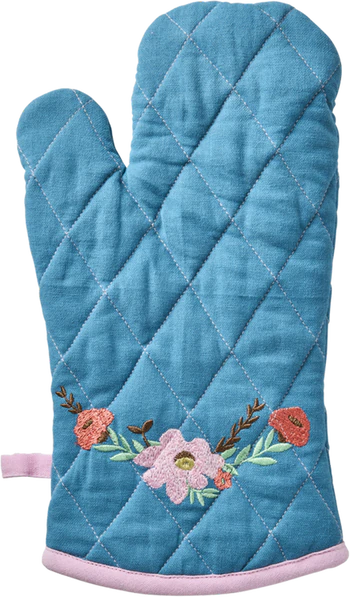 Ofenhandschuh Rice by Rice Baumwolle Blau Blumenranken