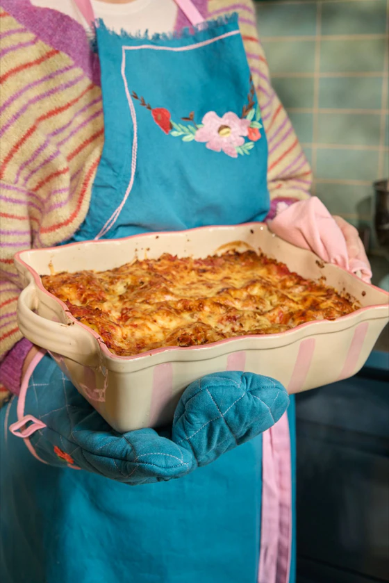 Ofenhandschuh Rice by Rice Baumwolle Blau Blumenranken