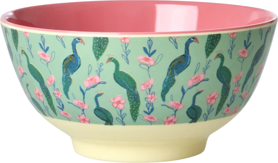 Melamin-Schale Peacock Print 700 ml Rice by Rice BPA-frei