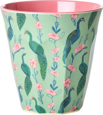 Melamin-Trinkbecher Rice by Rice 250 ml Peacock Print BPA-frei
