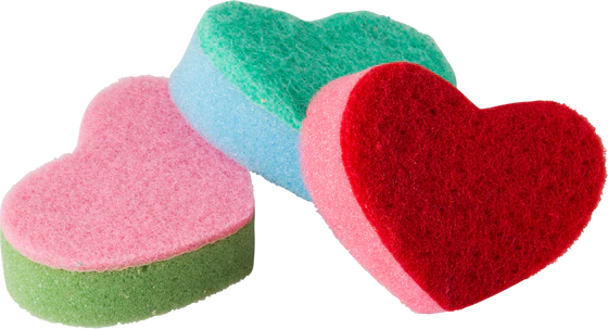 Küchenschwämme Herzform Rice by Rice – 4 Farben Set, sanft & langlebig
