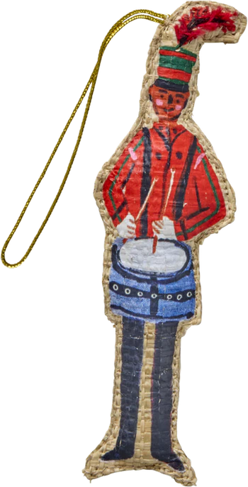 Weihnachtsbaumanhänger Raffia Trommler Rice by Rice – Handgefertigt Unikat