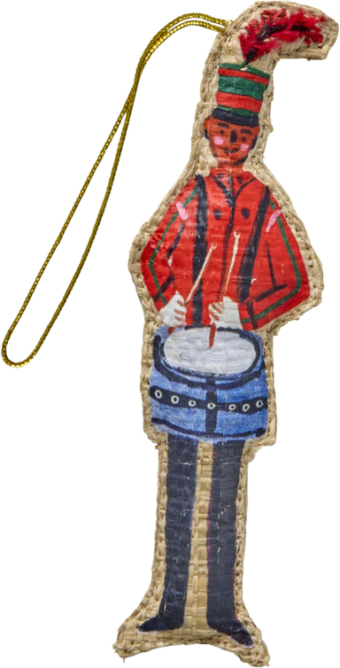 Weihnachtsbaumanhänger Raffia Trommler Rice by Rice – Handgefertigt Unikat