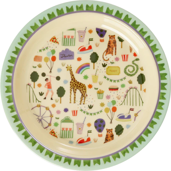 Kinderteller Melamin Mint Fun Fair Rice by Rice – Bruchfest & BPA-frei