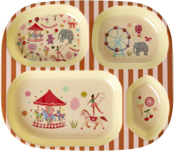 Kinderteller Rice by Rice Melamin Rosa Jahrmarkt BPA-frei