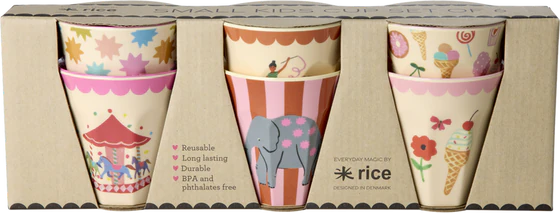 Kleine Melamin-Trinkbecher Rice by Rice 6er-Set Rosa Prints