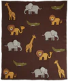 Babydecke Schokobraun Rice by Rice – Tiermotive 100% Baumwolle - Chocolate Brown
