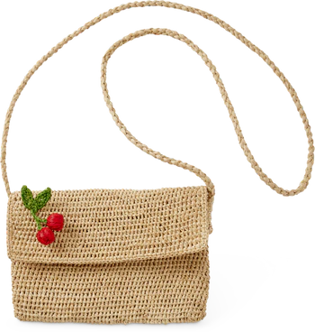 Umhängetasche Raffia Cherry Rice by Rice – Handgefertigt Unikat