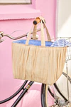 Große Handtasche Raffia Blau Vichy Rice by Rice – Unikat