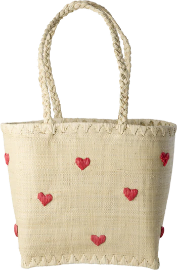Kleine Handtasche Raffia Herzen Rice by Rice – Nachhaltig & Handgefertigt