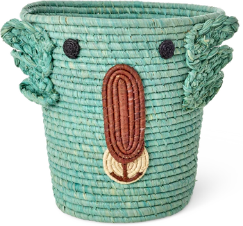 Raffia Aufbewahrungskorb Koala Aqua Rice by Rice – Handgefertigt Unikat