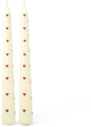 Stabkerzen-Set Rice by Rice Herzprint 6HR 2er Paraffin - Candles with Heart Print - 6HR - 2-pack - DIA2,1 cm