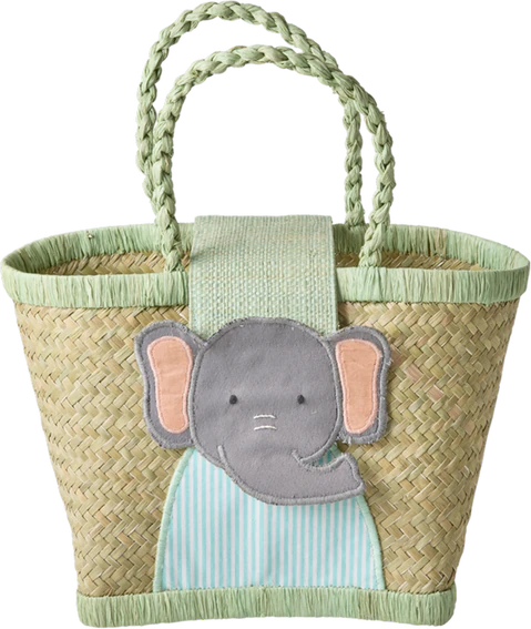 Kindertasche Raffia Elefant Rice by Rice – Handgefertigt Unikat