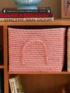 Quadratischer Aufbewahrungskorb Rice by Rice Soft Pink Raffia