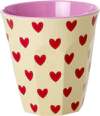 Trinkbecher Melamin 250ml Rice by Rice – Herzchenmuster, bruchfest