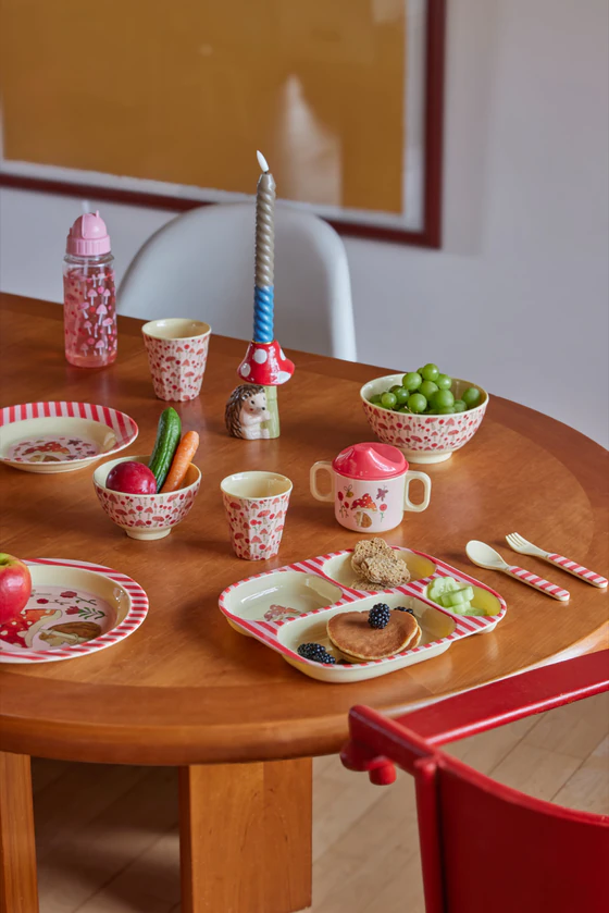 Baby-Geschirrset Melamin Rosa Happy Forest – Rice by Rice